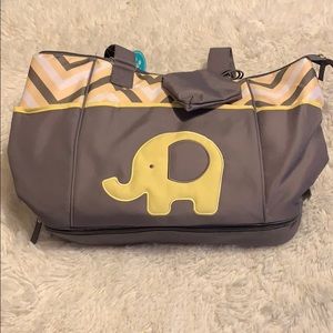 Elephant baby bag yellow and grey